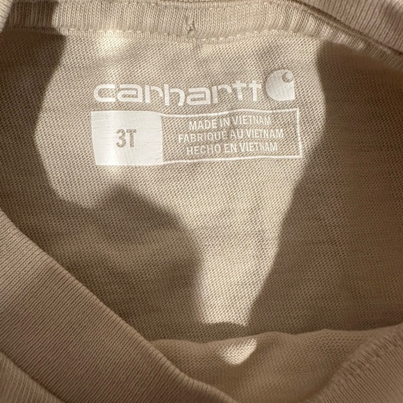 CARHARTT Toddler Boys 3T Cream Color long sleeve w/ front pocket - Picture 5 of 5